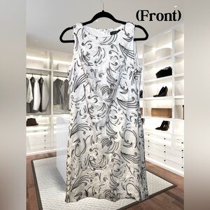 LAUREN Ralph Lauren Paris White Floral Sequin Sleeveless Shift Dress, Size 10